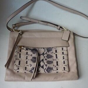 Coach Madison Felicia Python Embossed Crossbody Bag Handbag 51192 Parchment